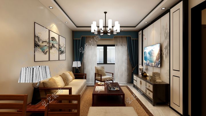 景泰翰林-87平米-新中式风格