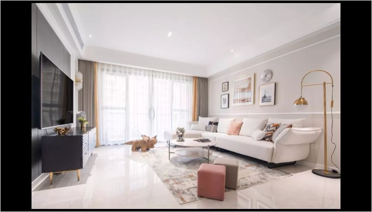 113平清新美式风格，客厅装的太漂亮了，主卧衣帽间相通，精致显格调！